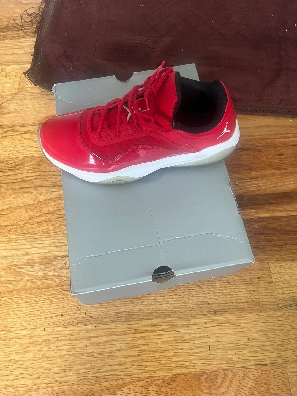 Jordan Red Low-Top Sneaker with White Midsole